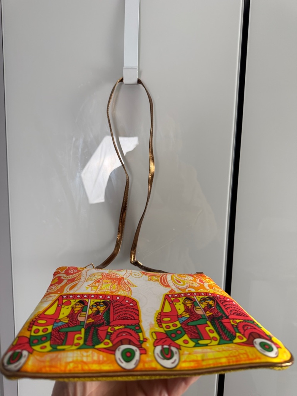 Like New Metallic Boho Festival Rickshaw Crossbody Bag Artsy Retro Purse - Picture 6 of 16